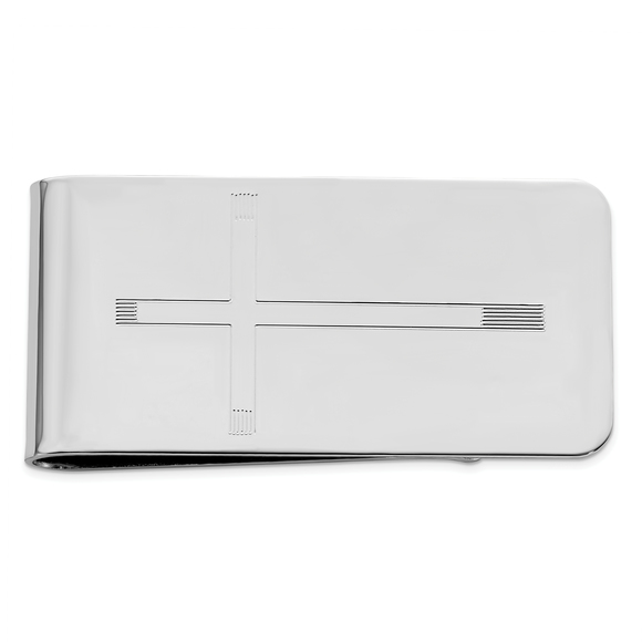 Rhodium-plated Kelly Waters Cross Engraveable Personalized...